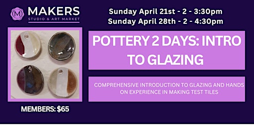 Imagem principal do evento Pottery: 2 Day Introduction to Glazing