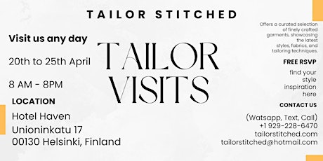 Tailor Stitched Trunk Show @ Helsinki, Finland