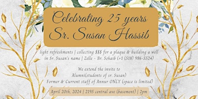 Imagen principal de 25th Anniversary - Celebrating Sr. Susan Hassib
