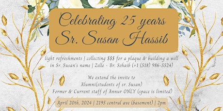 25th Anniversary - Celebrating Sr. Susan Hassib