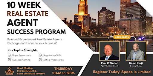 Boost your real estate career with our 10-week program for licensed agents. primary image