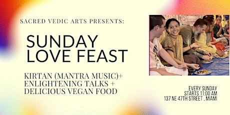 SUNDAY LOVE FEAST: Mantra Music + Enlivening Talks + Vegan Food *FREE* primary image