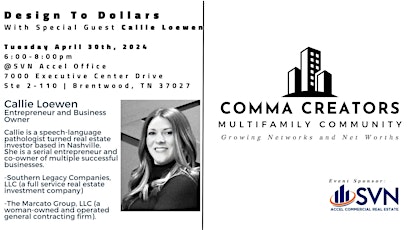 Comma Creators Nashville Multifamily April Meetup - Design To Dollars