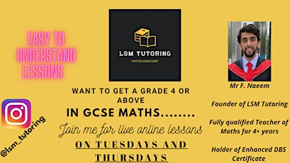 LSM Tutoring Live Online GCSE Maths Lesson (Tuesday 23rd April 2024)