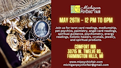 Michigan Psychic Fair May 26, 2024, Comfort Inn