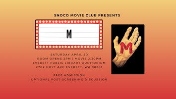 Movie Screening & Discussion - M (1931) primary image