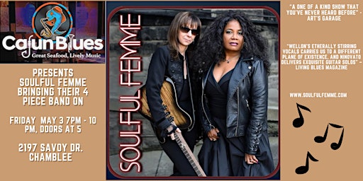 Imagem principal de Soulful Femme live at Cajun Blues on Friday night May 3rd, 7-10pm