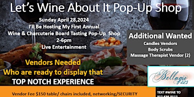 Imagen principal de Let’s Wine About It Tasting Pop-Up Shop