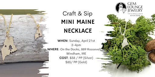 Primaire afbeelding van Mini Maine Necklace Craft & Sip Class