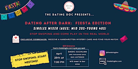 Dating After Dark: Fiesta  Singles Mixer (Ages:  Mid 20s-Young 40s) primary image