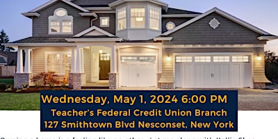 Primaire afbeelding van Free Homebuyer Workshop at Teacher's Federal Credit Union May 1, 2024 6PM