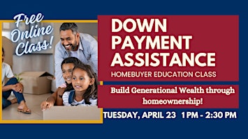 Imagen principal de Down Payment Assistance Online Homebuyer Education Class