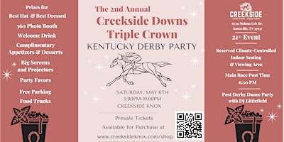 Immagine principale di The Creekside Downs Triple Crown Kentucky Derby Party 