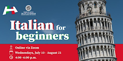 Imagem principal do evento Italian for Beginners - A1S1 (Online)