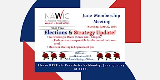 Imagem principal do evento NAWIC Pikes Peak Chapter 356-June Membership Meeting