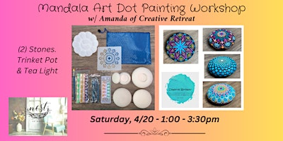 Immagine principale di Mandala Art Dot Stones & Tea Lights Painting Workshop 