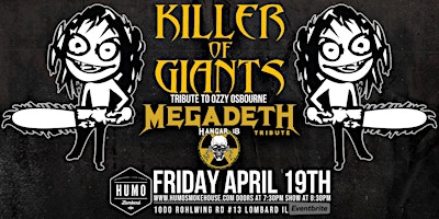 Immagine principale di Ozzy Tribute Killer of Giants & Megadeth Tribute Hangar 18 