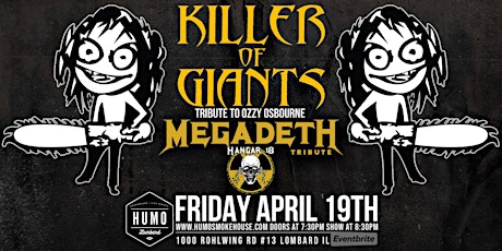 Image principale de Ozzy Tribute Killer of Giants & Megadeth Tribute Hangar 18