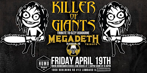 Immagine principale di Ozzy Tribute Killer of Giants & Megadeth Tribute Hangar 18 