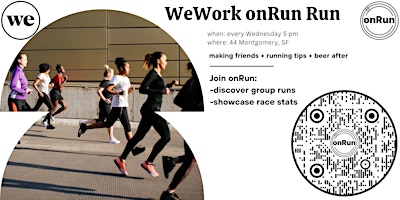 Primaire afbeelding van onRun run - FiDi San Francisco [WeWork membership at $99 for AI companies!]