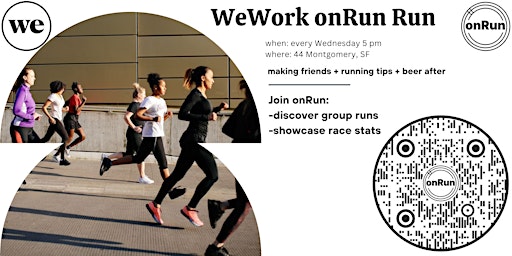 Primaire afbeelding van onRun run - FiDi San Francisco [WeWork membership at $99 for AI companies!]