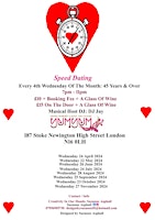 Speed Dating.  45 years & Over.  Wednesdays. primary image