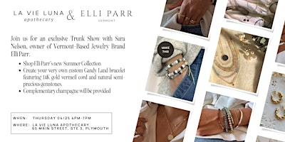 Imagem principal do evento Meet the Maker: Elli Parr Pop Up Trunk Show & Bracelet Bar