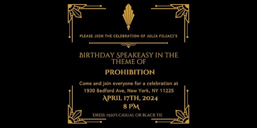 Imagem principal de Julia's Birthday Speakeasy Party!