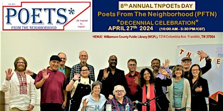 8th Annual TN POETs Day -  A National Poetry Month Festival!