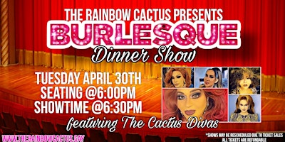 Imagem principal do evento Rainbow Cactus Drag Burlesque Dinner Show