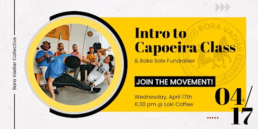 Primaire afbeelding van Intro to Capoeira & Bake Sale Fundraiser