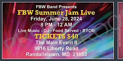 Immagine principale di FBW Summer Jam Live 