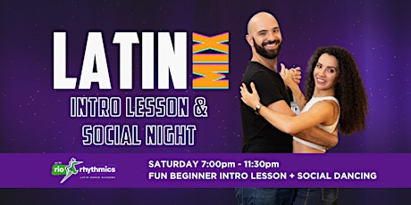 Saturday Night Latin Mix Social Night with Intro Lesson @ 7pm