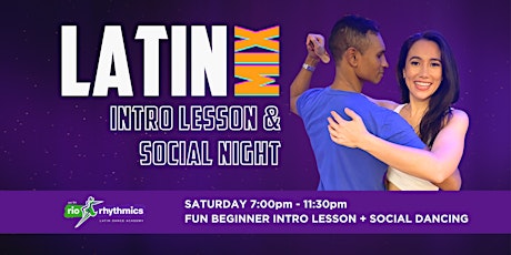 Imagen principal de Saturday Night Latin Mix Social Night with Intro Lesson @ 7pm