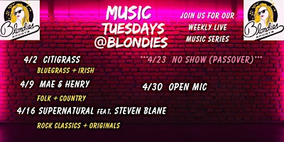 Primaire afbeelding van Music Tuesdays at Blondies