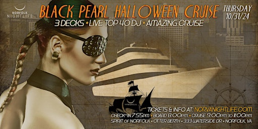 Imagem principal do evento Norfolk Halloween | Black Pearl Yacht Party Cruise