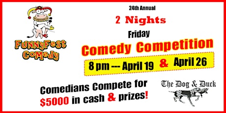 Primaire afbeelding van Friday, April 19 - FunnyFest COMEDY Competition - 8 Hilarious Comedians YYC