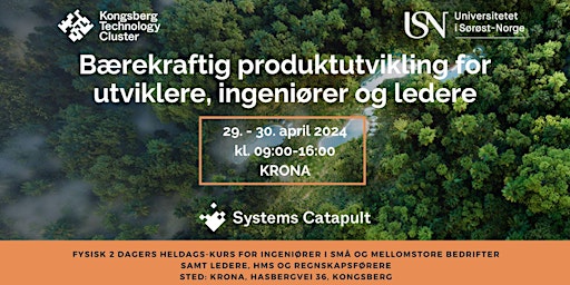 Imagem principal do evento Bærekraftig produktutvikling for utviklere, ingeniører og ledere