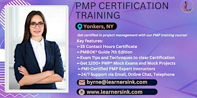 Primaire afbeelding van PMP Exam Prep Training Course in Yonkers, NY