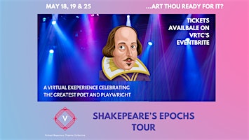 Imagen principal de Shakespeare's Epochs Tour  by VRTC presented live via Zoom