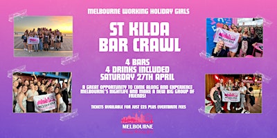 St Kilda Bar Crawl| Melbourne Working Holiday Girls primary image