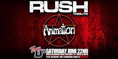 Immagine principale di Rush Tribute w/ Animation at Tony D's 