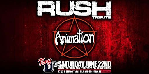 Primaire afbeelding van Rush Tribute w/ Animation at Tony D's