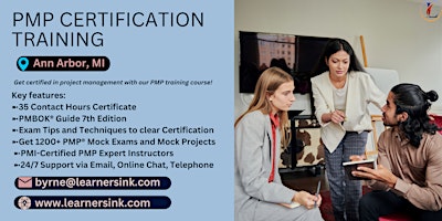 Primaire afbeelding van PMP Examination Certification Training Course in Ann Arbor, MI