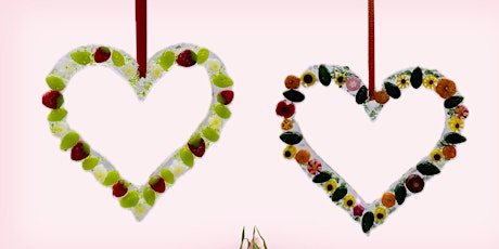 Fused glass floral heart wreath at Unconditional Love