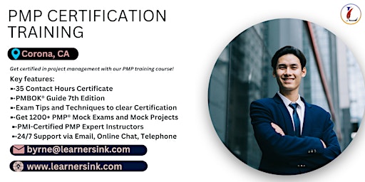 Hauptbild für PMP Examination Certification Training Course in Corona, CA