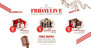 Primaire afbeelding van FRIDAY LIVE AT PRINCE LANE