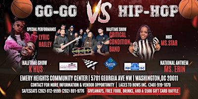 Imagem principal do evento Laces To Bows Inc. Gun Violence Prevention Go-Go VS. HipHop Basketball Game