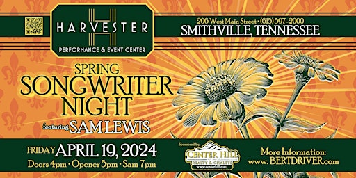 Primaire afbeelding van Spring Songwriter Night with Sam Lewis, Judy Blank, Cam Pierce, and more!