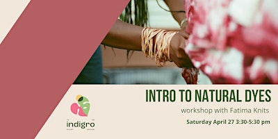 Imagen principal de Intro to Natural Dyes Workshop with Fatima Knits